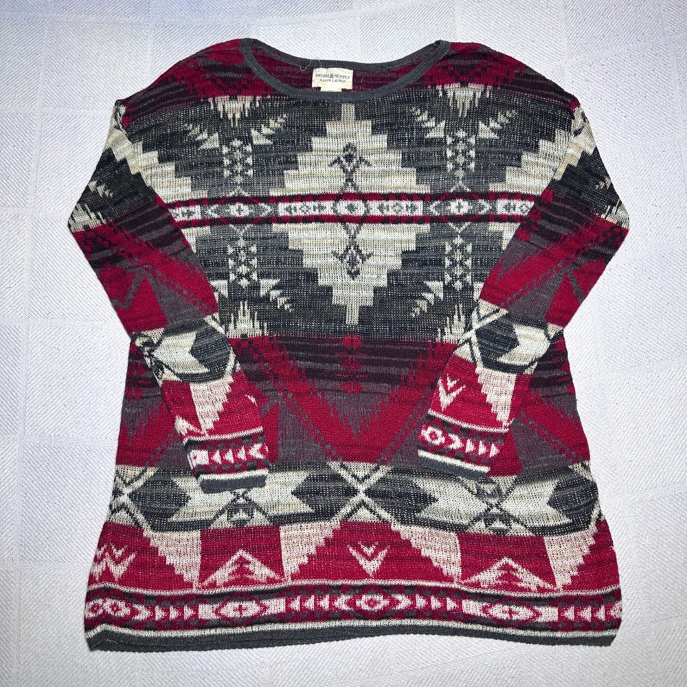 Denim & Supply Ralph Lauren Sweater Womens Medium Aztec Southwestern Rustic Boho